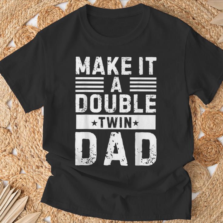 Vintage Make It A Double Twin Dad Festa Del Papà Maglietta Regalos para ancianos