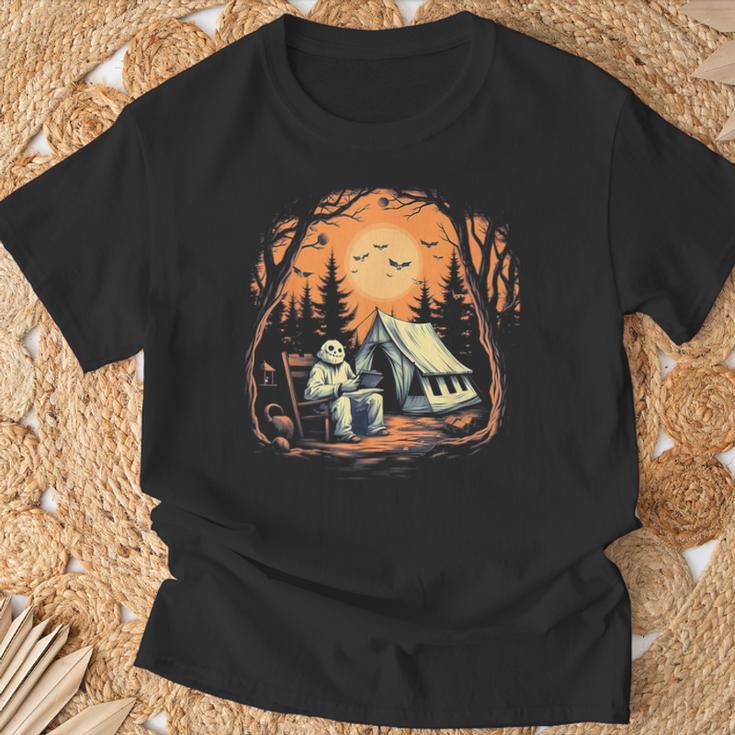 Vintage Ghost Book Reading Camping Gothic Halloween Teachers For Men Women Kids T-Shirt Gifts for Old Men