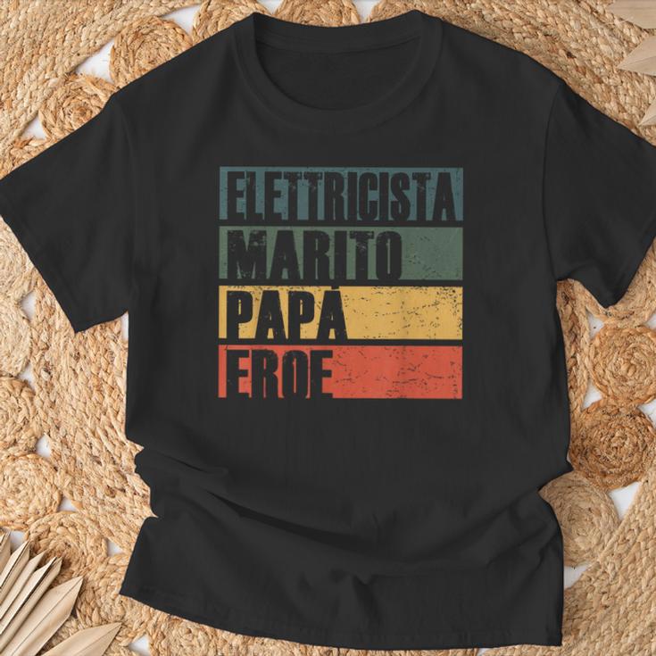 Vintage Marito Papà Elettricista Eroe Papà Elettricista Maglietta Regalos para ancianos