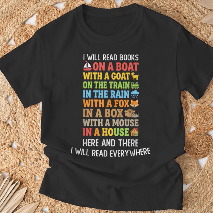 I Will Read Book On Boat Kids Book Reading T-Shirt Gifts for Old Men I Will Read Book On Boat Kids Book Reading T-Shirt Gifts for Old Men