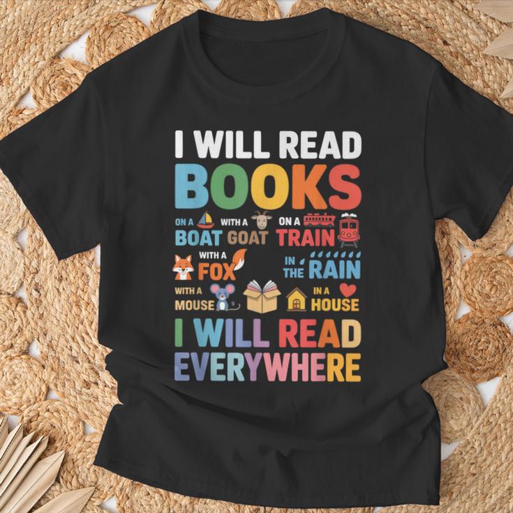 I Will Read Books On A Boat With a Goat On Train Book Lover T-Shirt Gifts for Old Men I Will Read Books On A Boat With a Goat On Train Book Lover T-Shirt Gifts for Old Men