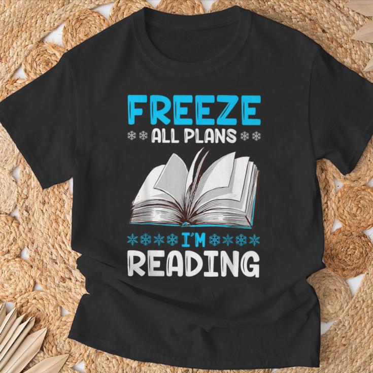 Winter Reading Book Bookworm Winter T-Shirt Gifts for Old Men