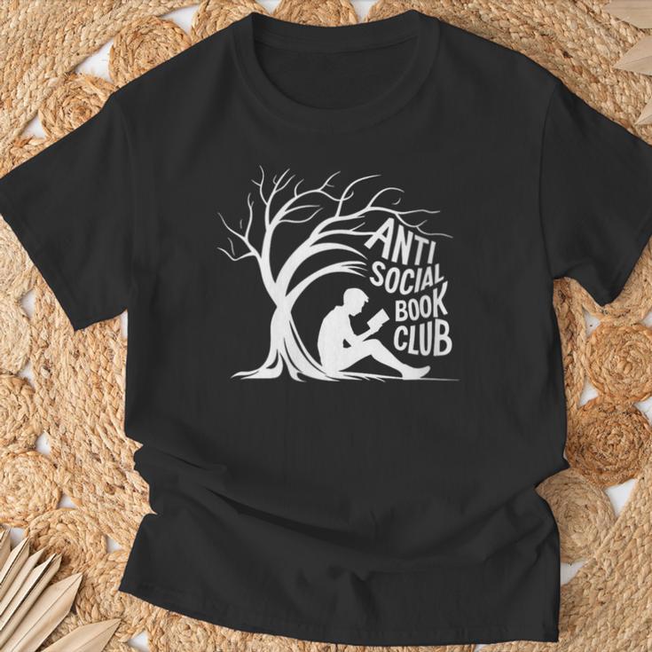 Women's Anti Social Book Club Introvert Reader Bibliophile T-Shirt Gifts for Old Men