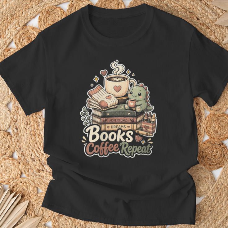 Women's Books Coffee Repeat Cute Reading Lover T-Shirt Gifts for Old Men