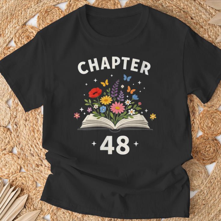 Women's Chapter 48 Years Old 48th Birthday Celebration Floral Book T-Shirt Gifts for Old Men Women's Chapter 48 Years Old 48th Birthday Celebration Floral Book T-Shirt Gifts for Old Men