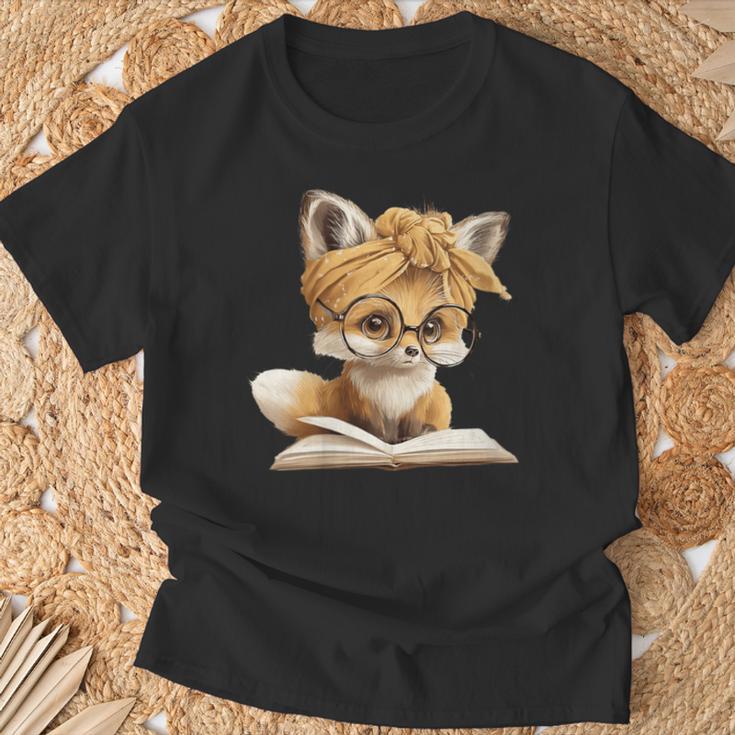 Women's Cute Fox Reading Book Lover Animal Graphic Baby Portrait T-Shirt Gifts for Old Men Women's Cute Fox Reading Book Lover Animal Graphic Baby Portrait T-Shirt Gifts for Old Men