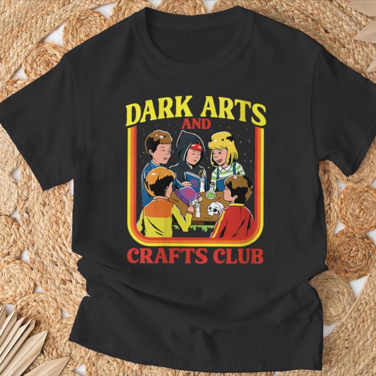 Women's Dark Arts And Crafts Club Retro Witchy Book Cover T-Shirt Gifts for Old Men