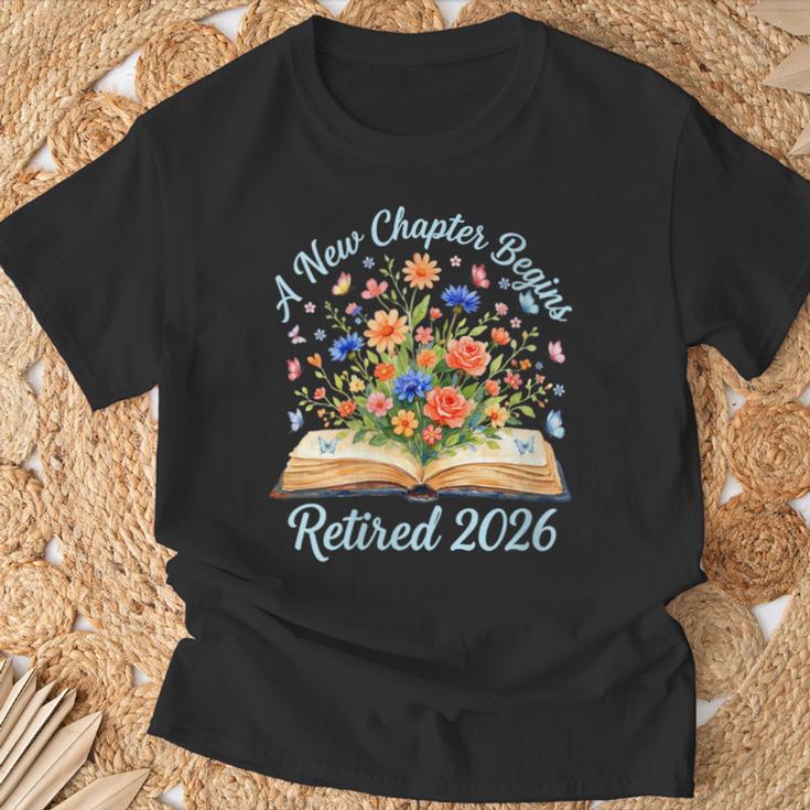 Women's New Chapter Begins Retired 2026 Watercolor Floral Book Women T-Shirt Gifts for Old Men Women's New Chapter Begins Retired 2026 Watercolor Floral Book Women T-Shirt Gifts for Old Men