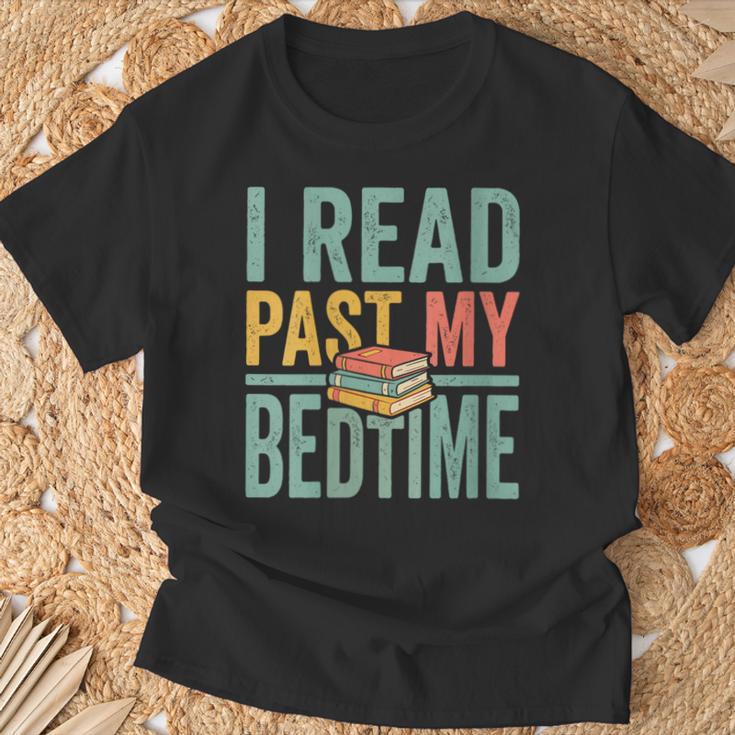 Women's I Read Past My Bedtime Book Lover T-Shirt Gifts for Old Men
