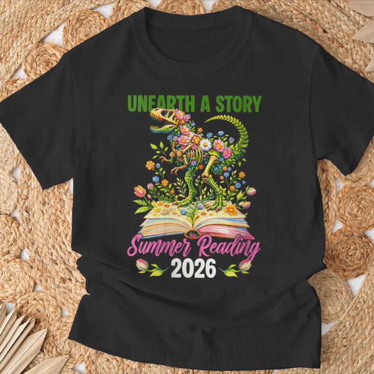 Women's Unearth A StoryRex Reading Book Floral Summer Reading T-Shirt Gifts for Old Men Women's Unearth A StoryRex Reading Book Floral Summer Reading T-Shirt Gifts for Old Men