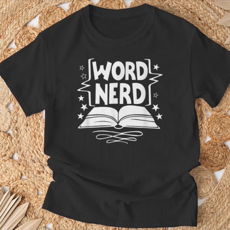 Word Nerd Reading Book Lover Bookworm Bookish Librarian T-Shirt Gifts for Old Men