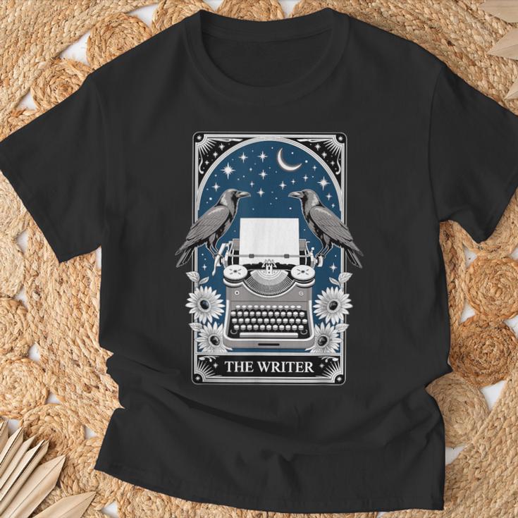 The Writer Typewriter Crow Writing Journalist Book Writer T-Shirt Gifts for Old Men