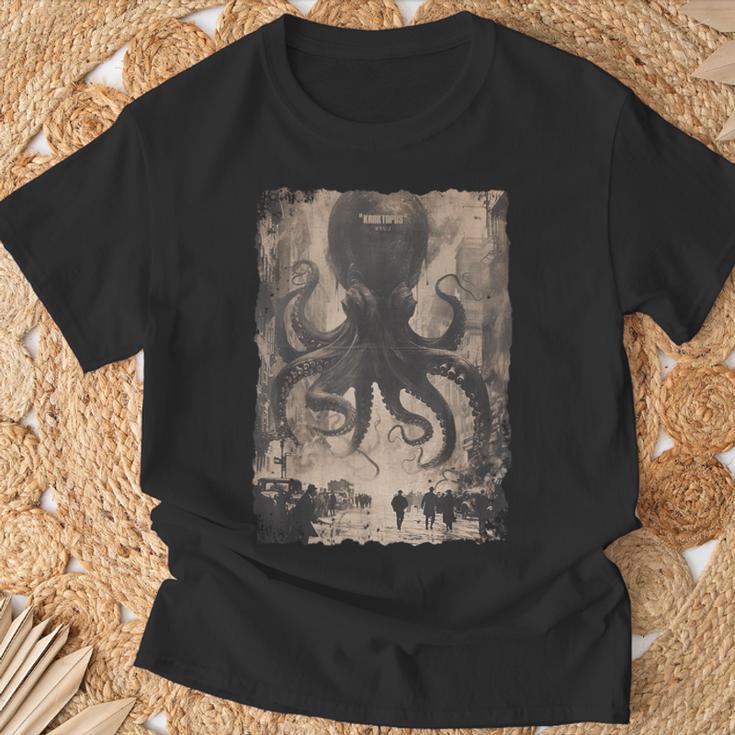 Y2k Hip Hop Fashionヒップホップ メンズ レディース ストリートウェア レトロホラー モンスター タコ Tシャツ 高齢者への贈り物