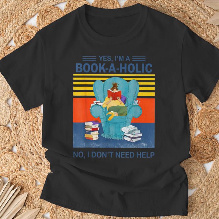 Yes I’m A Book A Holic No I Don’t Need Help Vintage T-Shirt Gifts for Old Men