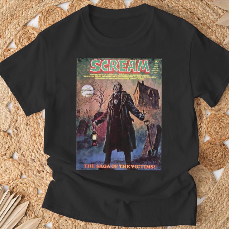 Zombie Halloween Horror Vintage Comic Book Retro Scary T-Shirt Gifts for Old Men
