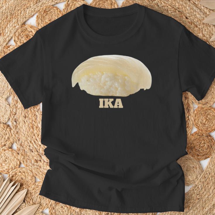 いか 面白ネタ すしネタ Ika 烏賊 Tシャツ 高齢者への贈り物