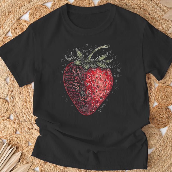 いちごモチーフ イラスト アート いちご Tシャツ 高齢者への贈り物