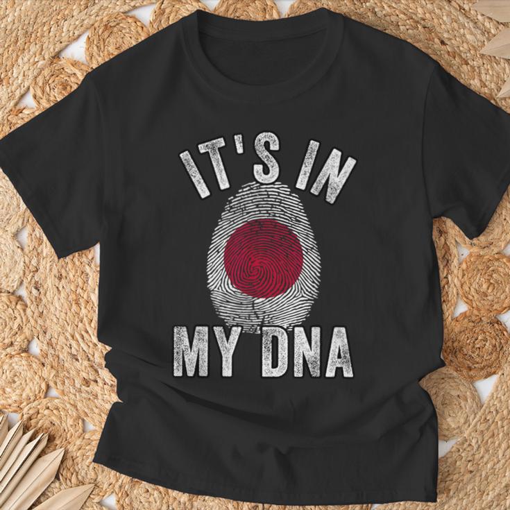 おかしな It's In My Dna 日本国旗 指紋 Tシャツ 高齢者への贈り物