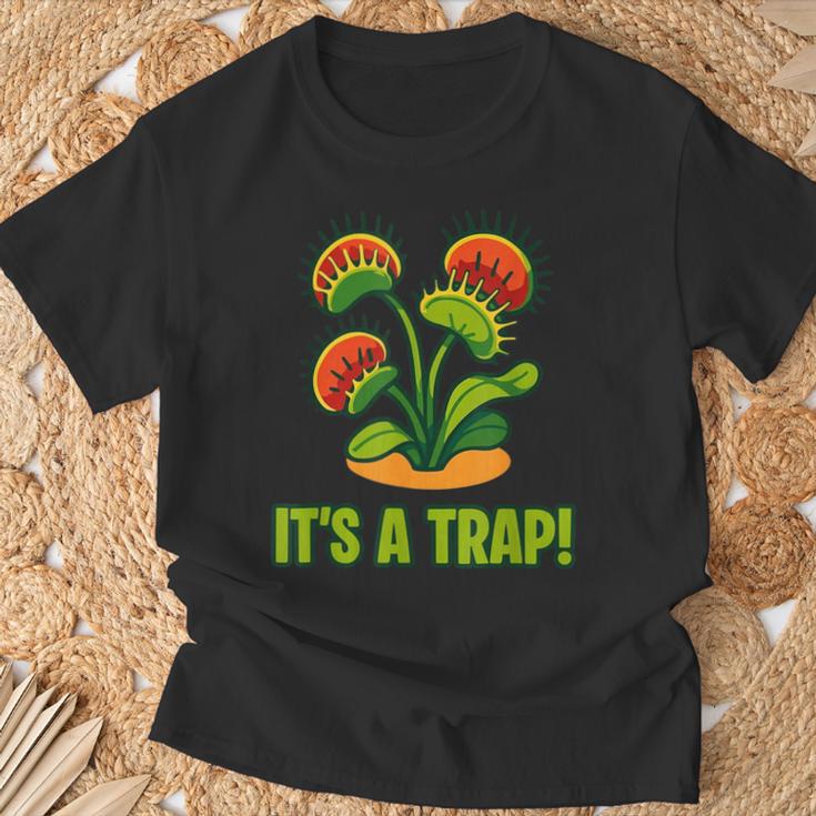 おもしろハエトリグサ It's A Trap 食虫植物 ボタニカル Tシャツ 高齢者への贈り物