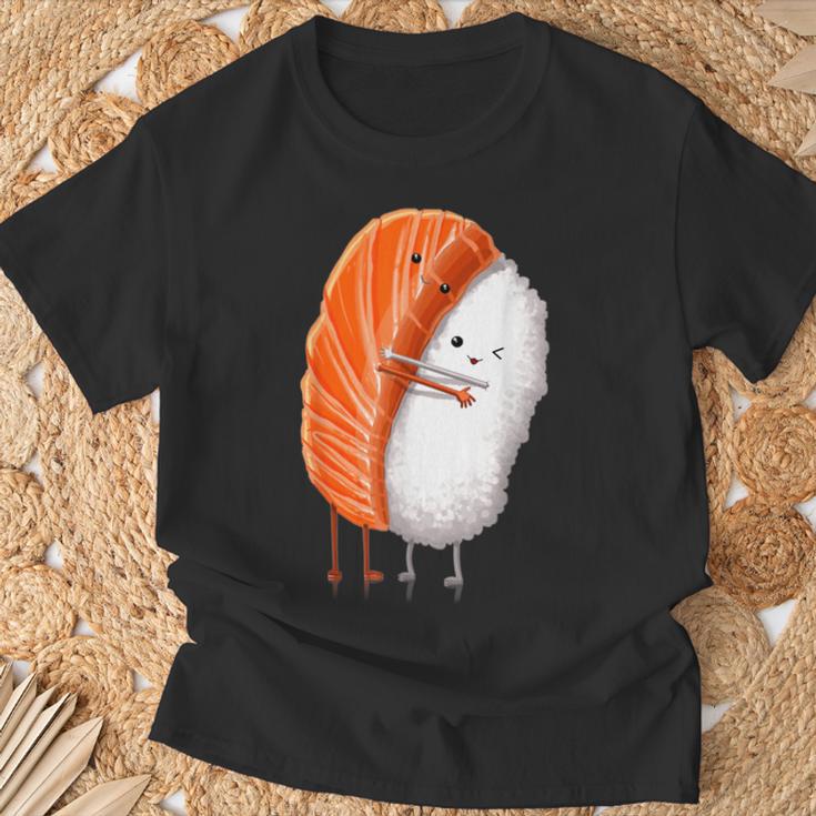おもしろ寿司 ハグ サーモン かわいい 日本の寿司 カワイイ食べ物 Tシャツ 高齢者への贈り物