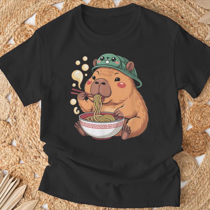 かわいいカピバラと亀 リュック ラーメン カワイイ Tシャツ 高齢者への贈り物