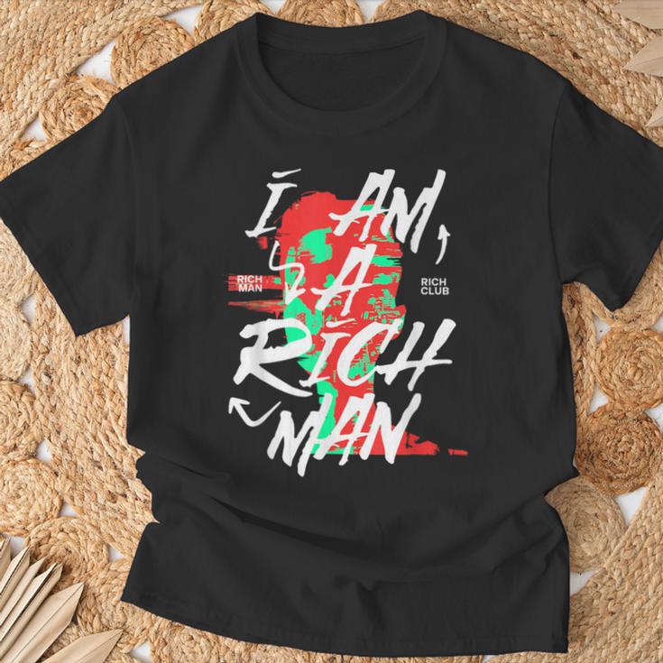 かわいいグラフィック「I Am A Rich Man」 Tシャツ 高齢者への贈り物