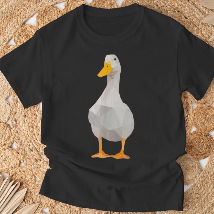 かわいい多角形のアヒル愛好家ファームアヒル Tシャツ 高齢者への贈り物