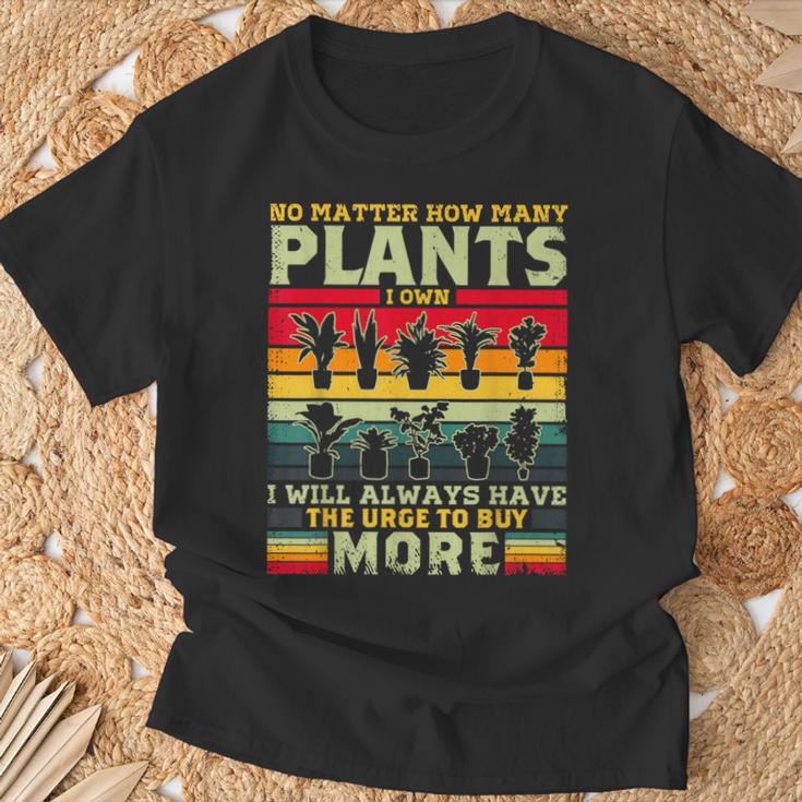 どんなに植物を所有していても、植物愛好家をもっと購入します Tシャツ 高齢者への贈り物
