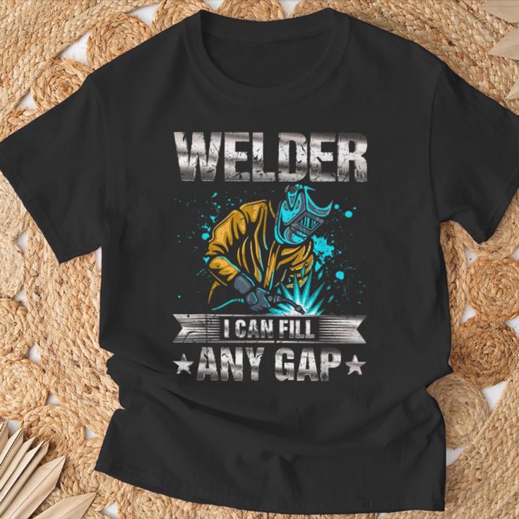 どんな隙間も埋めることができる溶接機、面白い加工溶接 Tシャツ 高齢者への贈り物