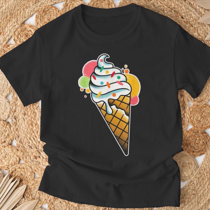 アイスクリームコーン×スプリンクルワッフルコーン Tシャツ 高齢者への贈り物