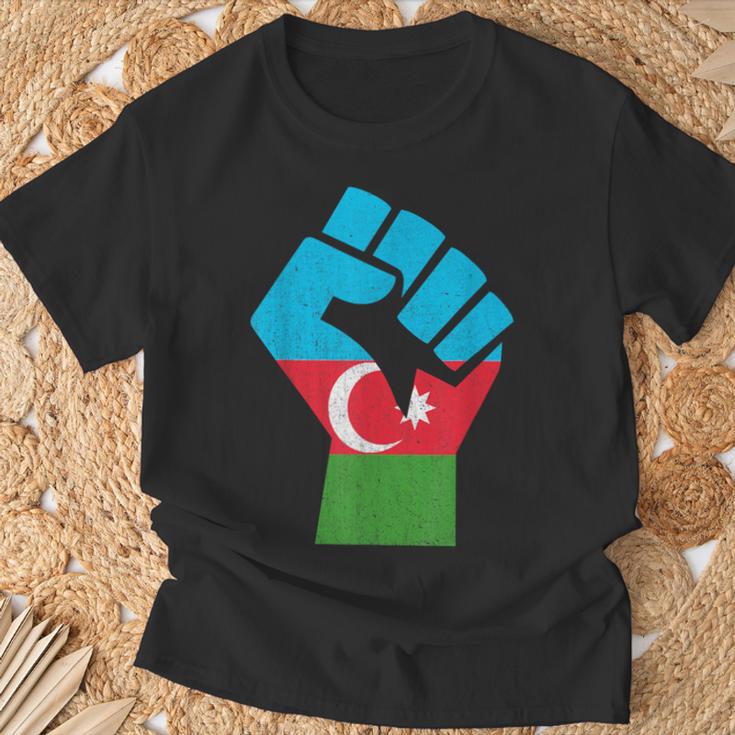 アゼルバイジャン 国旗 アゼルバイジャン ルーツ 手拳 パワー アゼルバイジャン Tシャツ 高齢者への贈り物