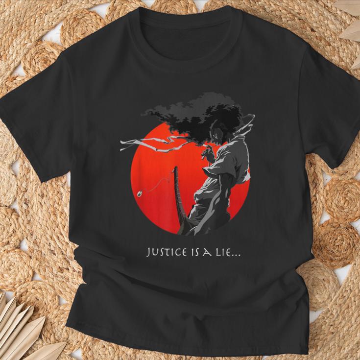 アフロサムライ アニメ 日本武士道戦士 ストリートウェア Tシャツ 高齢者への贈り物