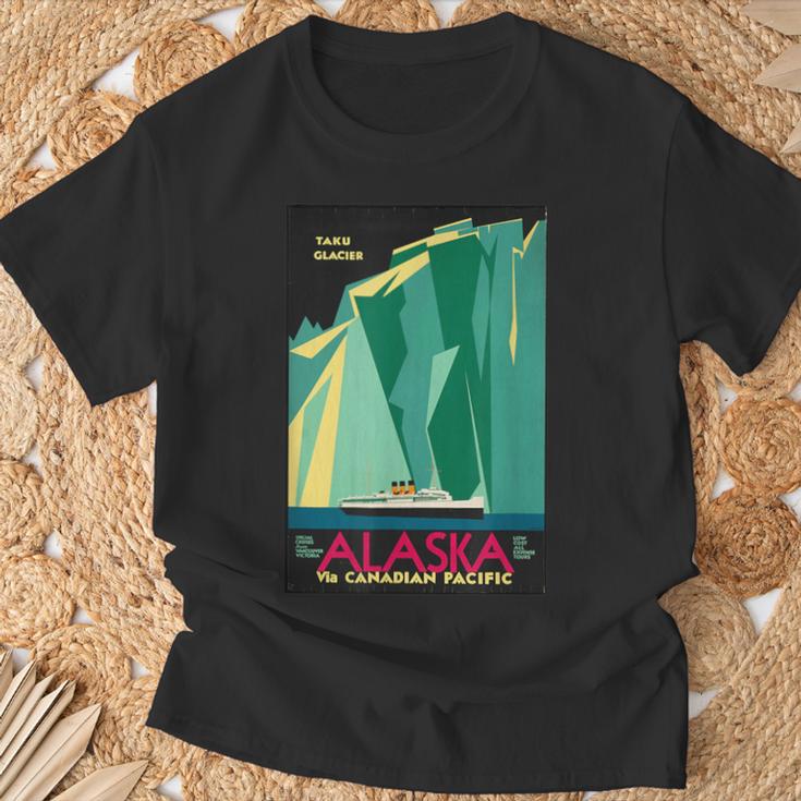 アラスカ 広告 ビンテージ レトロ ポスター Tシャツ 高齢者への贈り物