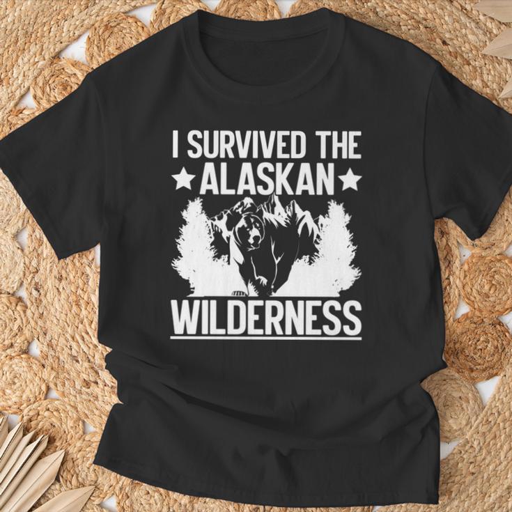 アラスカの荒野を生き延びたアラスカ 長袖tシャツ Tシャツ 高齢者への贈り物