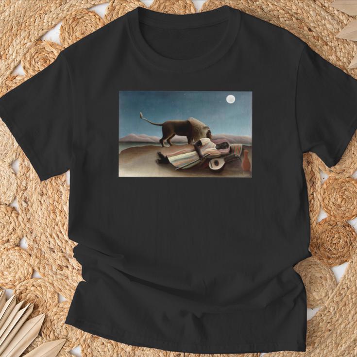 アンリ・ルソー作「眠れるジプシー」1897 長袖tシャツ Tシャツ 高齢者への贈り物