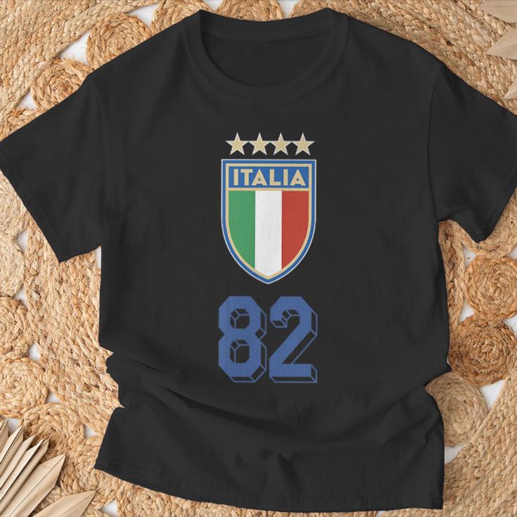 イタリア 1982 ワールドカップ サッカー ヴィンテージ クレスト グラフィック Tシャツ 高齢者への贈り物