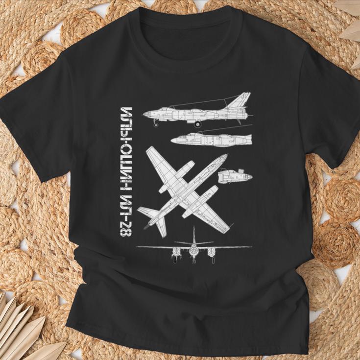 イリューシンil 28 Ww2 ロシア爆撃機飛行機の設計図 Tシャツ 高齢者への贈り物