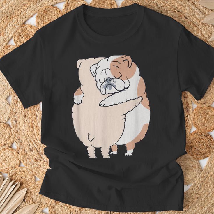イングリッシュブルドッグハグ Tシャツ 高齢者への贈り物