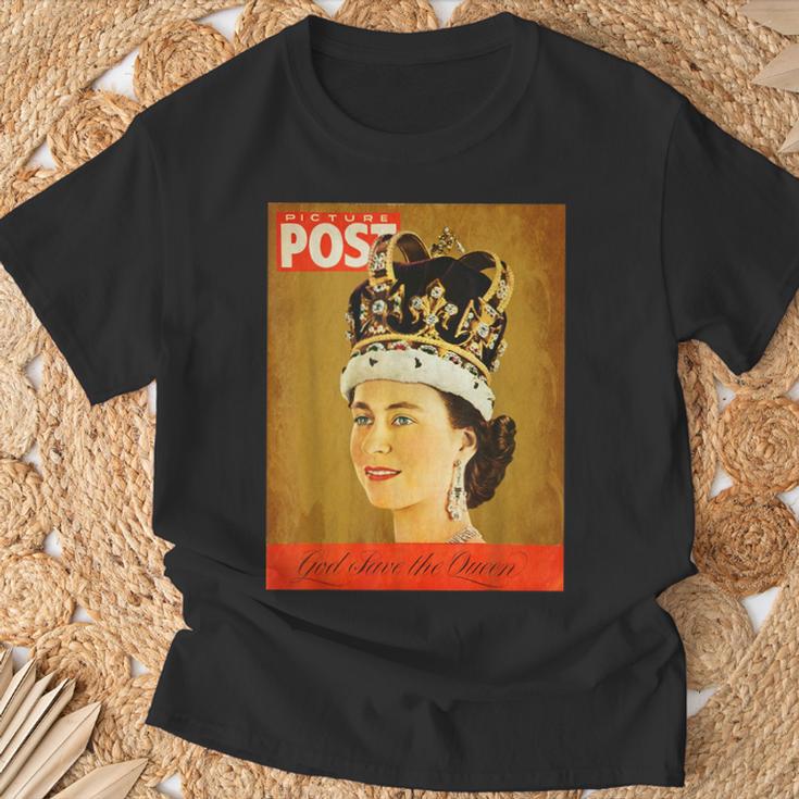 エリザベス女王 ファンビンテージポスター 英国王 Tシャツ 高齢者への贈り物