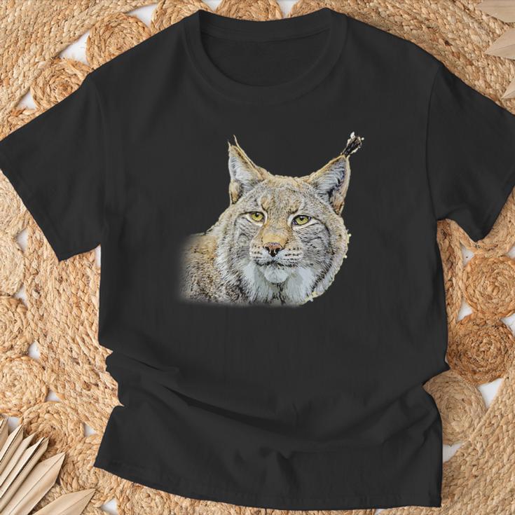 オオヤマネコのデザインオオヤマネコの野良猫ギフト Tシャツ 高齢者への贈り物