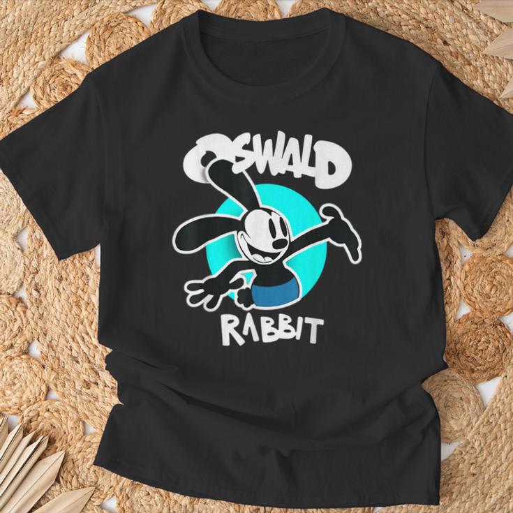 オズワルドラビット ヴィンテージ 漫画 バニー ハッピー ティール Tシャツ 高齢者への贈り物