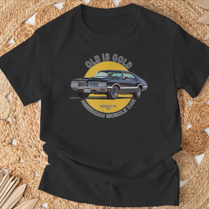 オールズモビル 442 アメリカンマッスルカー 60年代 70年代 オールドイズゴールド Tシャツ 高齢者への贈り物