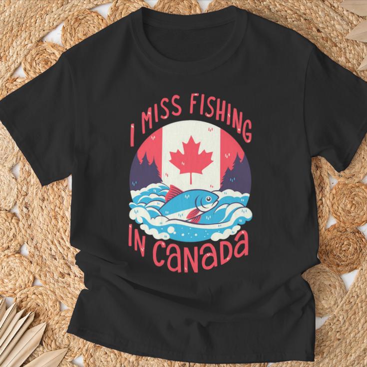 カナダでの釣り 長袖tシャツ Tシャツ 高齢者への贈り物