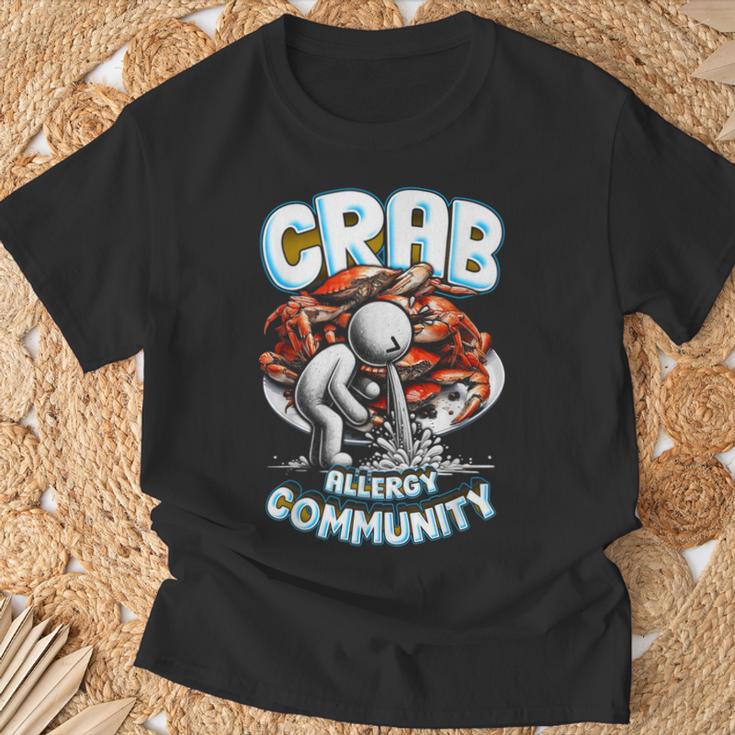 カニアレルギー Crab Allergy Community Tシャツ 高齢者への贈り物