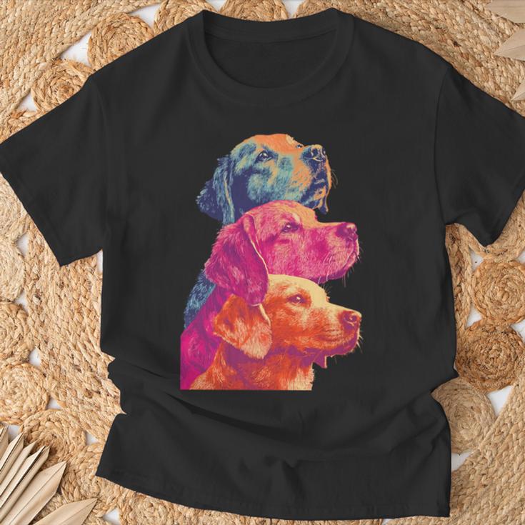 カラフルなラブラドールレトリバー犬夏の美的ペットアート 長袖tシャツ Tシャツ 高齢者への贈り物