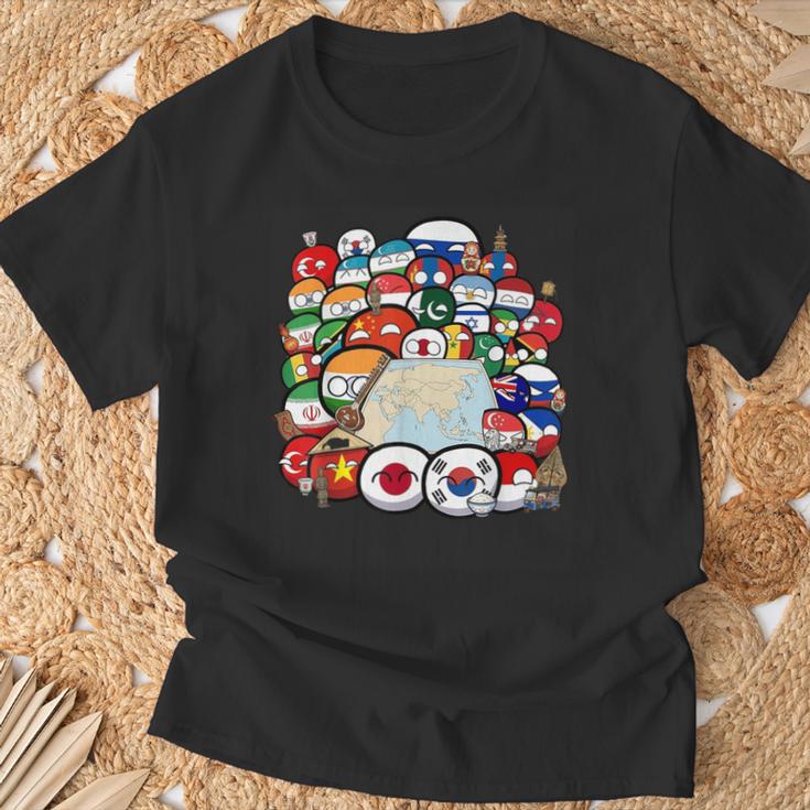 カントリーボールアジアの国民集合写真 Tシャツ 高齢者への贈り物