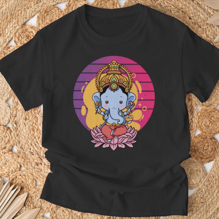 ガネーシャ 象 ヒンドゥー教の神 ガネーシャ 河合主 ガネーシャ 長袖tシャツ Tシャツ 高齢者への贈り物