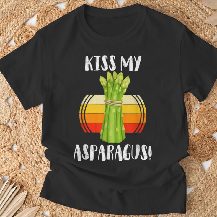 キスマイアスパラガス 野菜ミーム 農家 オーガニック ガーデニング Tシャツ 高齢者への贈り物