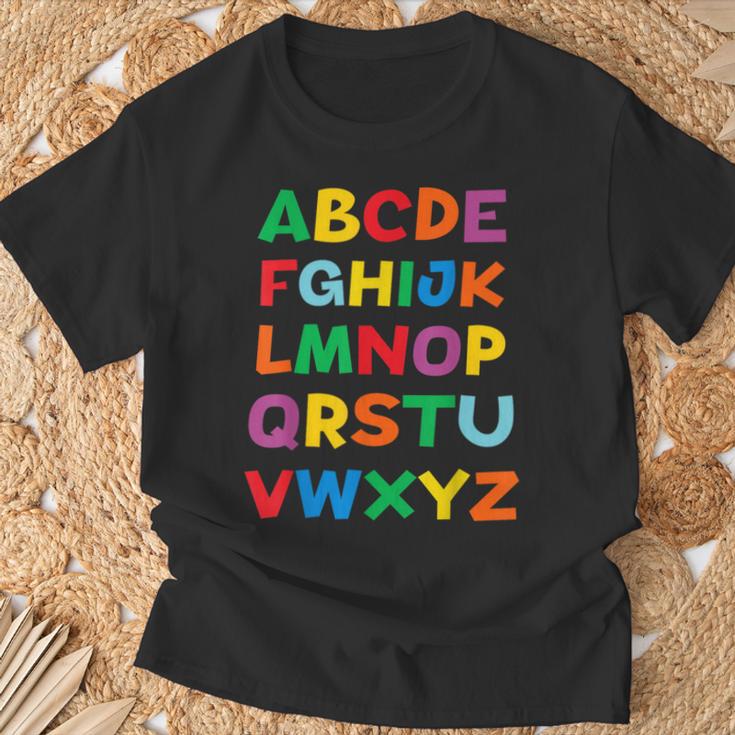 キッズ Abcs シャツ アルファベット カラフル 文字 読書 キッズ Tシャツ 高齢者への贈り物