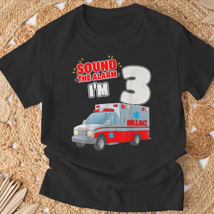 キッズ Ems 車 3歳の誕生日シャツ 3歳 救急車 Tシャツ 高齢者への贈り物